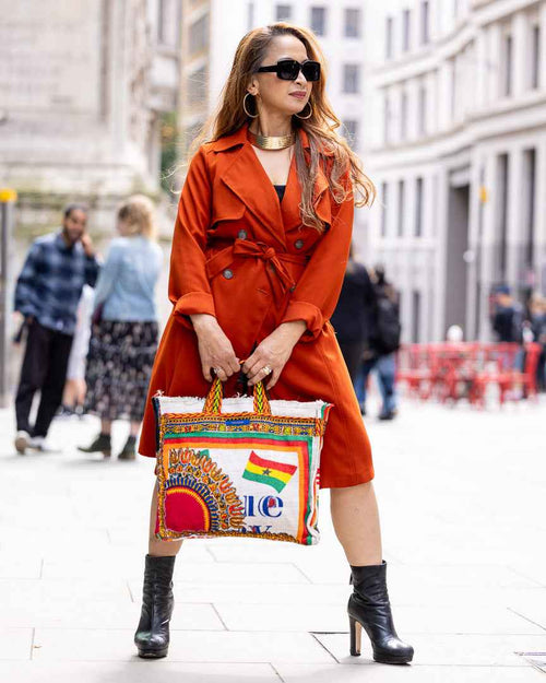 African Fashion Ankara Upcycle Tote Bag