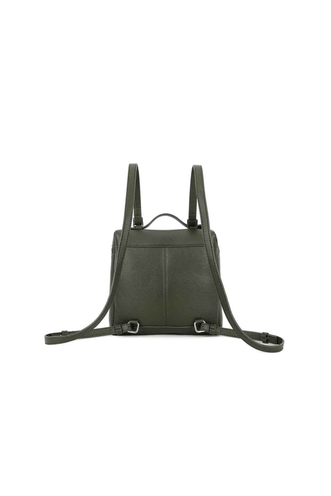 Olive Green Faux Leather Backpack