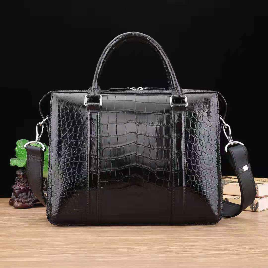 Crocodile belly Briefcase Handmade Business Laptop Bag Men's