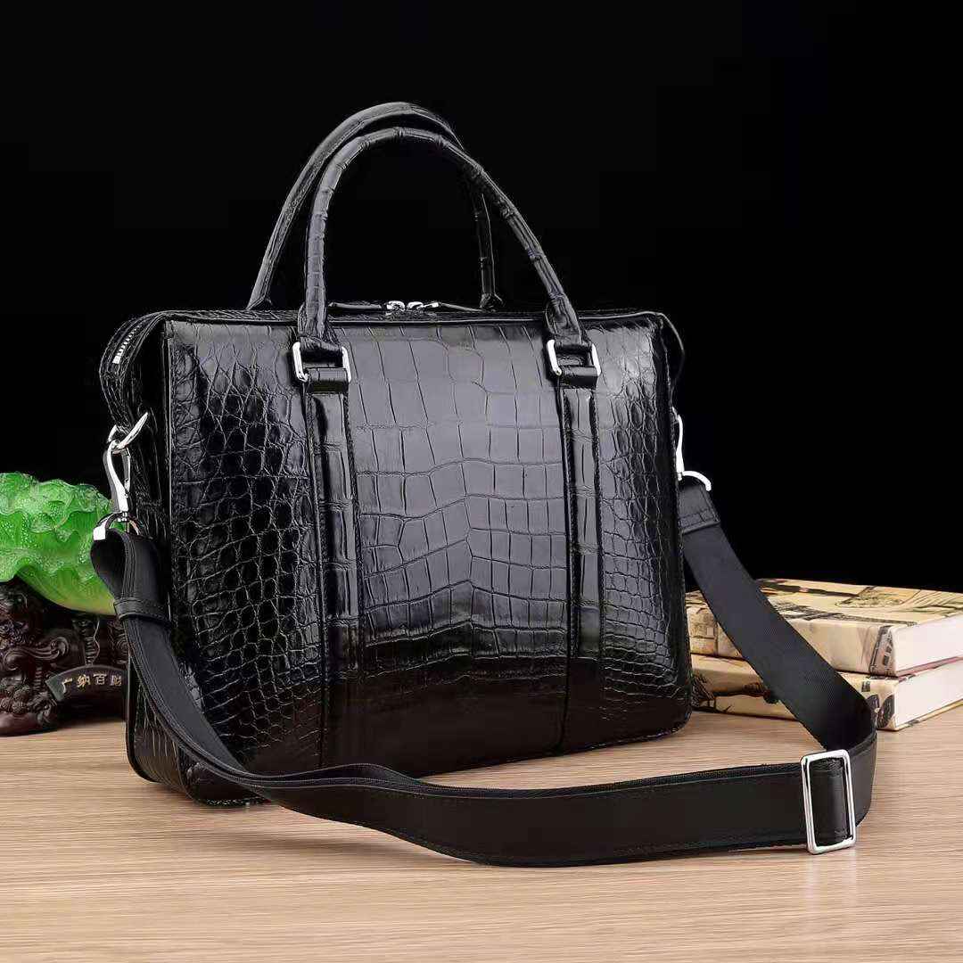 Crocodile belly Briefcase Handmade Business Laptop Bag Men's