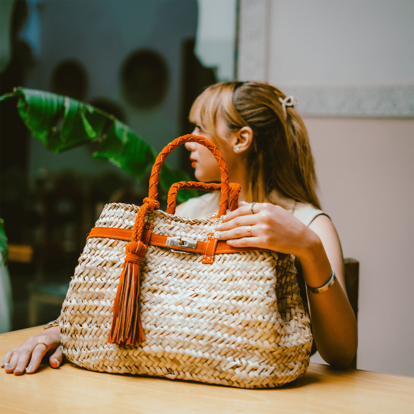 Handbag Wicker Hermen